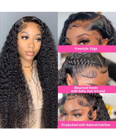 Kiss Love 28-Inch Deep Wave Lace Front Wig - 13X4 Human Hair for Black Women | Pre-Plucked with Natural Baby Hair & 150% Density - Buy Online on GoSupps.com