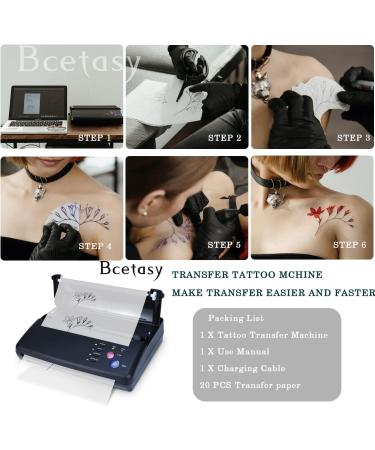 BCETASY Tattoo Transfer Stencil Printer + 20 Free Transfer Papers | Thermal Copier Machine for Temporary & Permanent Tattoos - Black - Buy Online on GoSupps.com
