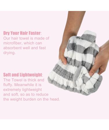VOCOSTE Coral Fleece Hair Drying Towel Cap | Lightweight Absorbent Hair Drying Solution | Perfect for After Bath Use | Gray & White - Buy Online on GoSupps.com