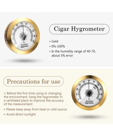 2 Piece Gold Analog Mechanical Hygrometer Set - 2 Inch Round Humidity Gauge for Cabinets and Cans - Buy Online on GoSupps.com