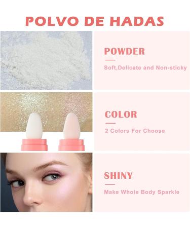 DAGEDA 2Pcs Body Glitter Powder Set - Shimmer Highlighter for Face & Body - Fairy Sparkle Loose Makeup Powder in White and Pink - Buy Online on GoSupps.com