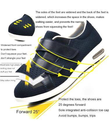 Diabetic Shoes for Women Men - Wide Fit Adjustable Edema Comfy Walking Shoes - Orthopedic Slip-on Shoes 6.5 E - Buy Online on GoSupps.com