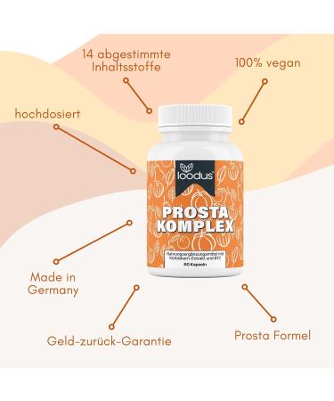 LOODUS Prosta Capsules High Dose Pumpkin Seed & Saw Palmetto Complex with Maca B6 Zinc & Selenium | Vegan 60 Capsules for Optimal Health - Buy Online on GoSupps.com