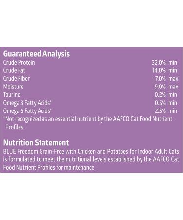 Blue Buffalo Freedom Grain Free Natural Indoor Adult Dry Cat Food Chicken 5lb - Single Pack - Buy Online on GoSupps.com