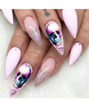 Stardo Halloween Nail Art Stickers - 12pcs Skull, Bone, Rose Anime Water Decals for Manicure Design - Buy Online on GoSupps.com