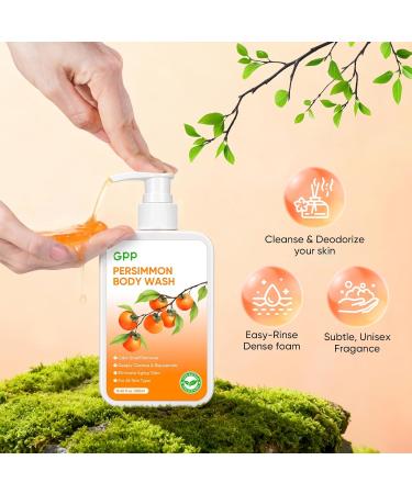 GPP Persimmon Body Wash for Body Odor Control Natural Deodorant Soap for Old People Smell Smelly Feet Deodorant Body Odor Eliminator Gentle for Sensitive Skin Persimmon Soap Bar for Women & Men - Buy Online on GoSupps.com