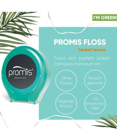 Promis Dental Floss - Eco-Friendly Clinically Tested Vegan & Fluoride Free | Gentle Care with Essential Oils - Lake Green - Buy Online on GoSupps.com