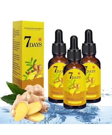 Hair Regrow Ginger Germinal Oil  1oz 7 Days Ginger Germinal Hair Growth Serum Accelerate Hair Growth and Thick  20ML(3pcs)