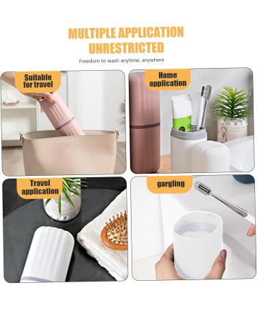 Toothbrush Travel Case 2Pcs - Portable Split Design with Mouthwash Cup | Ideal for Bathroom School & Travel - Buy Online on GoSupps.com
