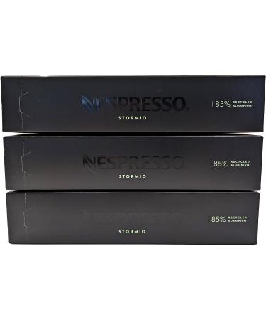 Nespresso Vertuo Stormio Coffee Capsules - 3 Boxes (30 Pods) Bundled with Border Biscuits Selection & Giftable Tote Bag - Buy Online on GoSupps.com