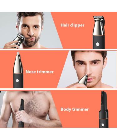 5-in-1 Waterproof Beard Trimmer & Hair Clippers for Men | Cordless Mustache & Nose Hair Grooming Kit - Magnetic Heads - Buy Online on GoSupps.com