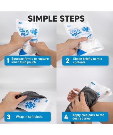 Instant Cold Pack Medium Packs (7.5" x 4.5") - Ready First Aid Provides fast Relief for Bruises Swelling Muscle Spasm Pain Headaches Minor Ice Packs for Injuries (7.5" x 4.5" Case of 6) 7.5" x 4.5" Case of 6 - Buy Online on GoSupps.com