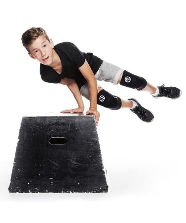 Rehband Kids Knee Brace - 5mm SBR/Neoprene Compression Support for Sports - Black - Size M - Ideal for Football Tennis & Running - Buy Online on GoSupps.com