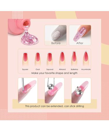 Nail Extension Gel Nail Builder - 15ml Poly False Nail Gels Nail Extension - False Nail Extension Builder - Nail Polish Long Lasting Wear Nail Art Design - Buy Online on GoSupps.com