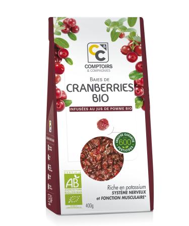COUNTERS AND COMPANIES - Organic Cranberries - Rich in Potassium - Nerve System and Muscle Function - 400 g