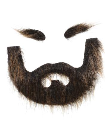 PLAFOPE 1 Set Beard Dress up False Mustache Fake Eyebrow Self Adhesive Beard Fake Mustache Gnome Beard Plush