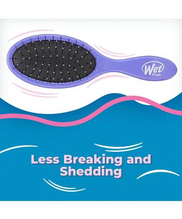 Wet Brush Thin Detangler Brush - Purple - Custom Care - Ultra-Soft IntelliFlex Bristles - Pain-Free Comb for All Hair Types - Men, Women, Boys, and Girls - Buy Online on GoSupps.com
