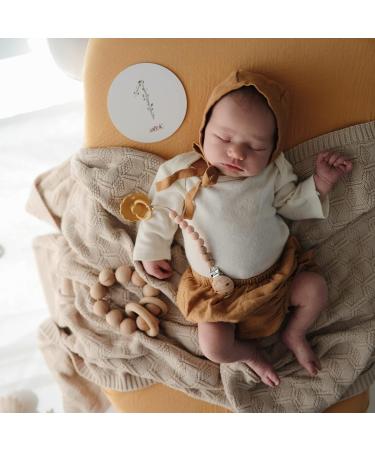 FRIGG Daisy Natural Rubber Baby Pacifier 2-Pack - Rose Gold/Honey Gold | BPA-Free | Made in Denmark | 0-6 Months - Buy Online on GoSupps.com