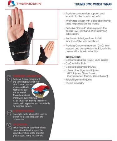 Thermoskin Thumb CMC Wrist Wrap for Right Hand - Small & Medium Sizes | International Shipping Available - Buy Online on GoSupps.com