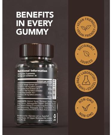 Himalayan Shilajit Gummies Grade Gold Gummies for Men & Women with Ashwagandha & Turmeric - 2500mg High Strength Supplement for Energy & Focus - Pure Authentic Shilajit with Fulvic Acid - Pineapple 1 - Buy Online on GoSupps.com