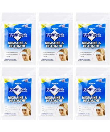 WellPatch Cooling Headache Pads Migraine 4 Pads in a Pack. (Pack of 6) 24pads