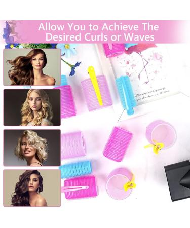 URAQT Hair Rollers 36pcs Hair Curlers Styling Kit with Pins | No Heat Damage DIY Hair Styling Tools | Large Medium Small Self Grip Rollers for Long and Short Hair | 48pcs/Purple - Buy Online on GoSupps.com