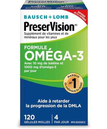 PreserVision Omega-3 Eye Vitamin & Mineral Supplement Contains Omega-3 Lutein Vitamin C Zeaxanthin Zinc & Vitamin E 120 Softgels - Buy Online on GoSupps.com