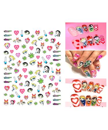 Cute Cartoon Nail Art Sticker Decals - 3D Self-Adhesive Designer Stickers for Women, Kids, and Girls - Manicure Decoration Supplies - 6 Sheets - Buy Online on GoSupps.com