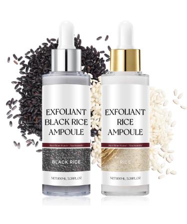 SHOPPGO Peel Shot Glow rice ampoule Duo peeling face rice scrub ampoule facial peeling Black and White Rice Exfoliant thoroughly cleanses the pores and improves rough skin 2 x 100 ml