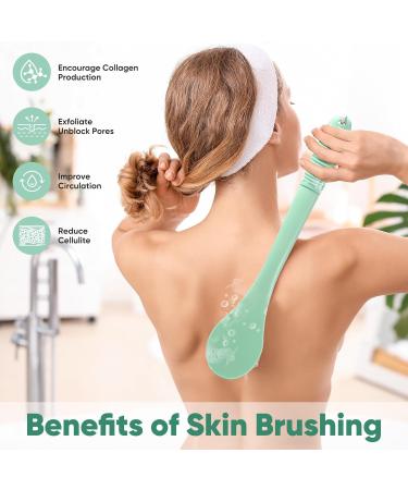 Back Brush for Showering | Long Handle Bath Brush for Seniors | Light Green Shower Brush - Buy Online on GoSupps.com