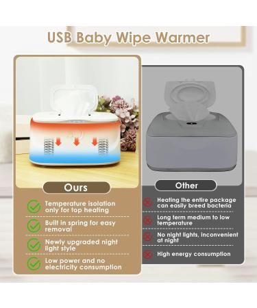 Abizarch USB Baby Wipe Warmer with LED Light Baby Wipe Warmer Dispenser 3 Adjustable Temperature Diaper Wipe Warmer Portable Baby Wipe Heater Warmer Keeps Wipes Warm and Moist for Newborns Baby Nurser White - Buy Online on GoSupps.com