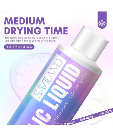 Saviland 8.12OZ Monomer Acrylic Nail Liquid Professional Non-Yellowing Acrylic for Nail Extensions & DIY French Nails - Buy Online on GoSupps.com