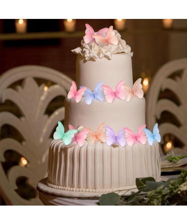 TIESOME Lot de 48 papillons comestibles pour d coration de g teau d coration de g teau aux couleurs vives pour mariage anniversaire f te sur le th me des fleurs jeux de princesse (multicolore 1) - Buy Online on GoSupps.com