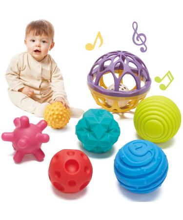 Montessori Toys for Babies 6-12 Months - Sensory Balls for Baby Sensory Toys 6-12 Months Balls for Toddlers 1-3 Textured Hand Catching Balls Baby Rattle 3-6 9 Months Old Baby Toys 6 to 12 Months Colorful