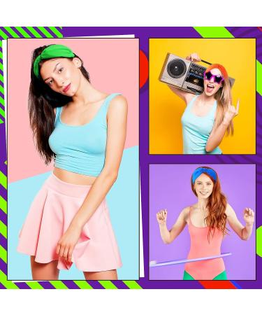 Yilloog 6 Pcs Neon Headbands for Women - Green Knotted Elastic Turban Hairband Set - 80s 90s Style Neon Hair Accessories - Perfect for Yoga, Running, Workout - Buy Online on GoSupps.com
