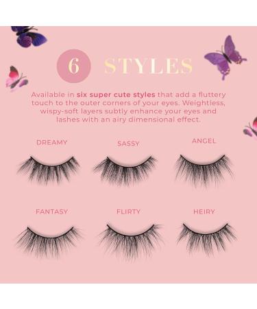Lilly Lashes Butterfl Eyes Faux Mink Half Lashes - Natural Look Easy to Apply Reusable 20x Sassy Round Style 13mm - Buy Online on GoSupps.com