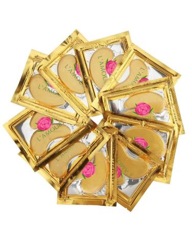 30 pairs of 24K Gold Powder Crystal Gel Collagen Eye Masks | For Anti-Aging & Moisturizing Reducing Dark Circles, Puffiness, Wrinkles | By L'AMOUR yes!
