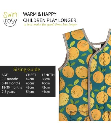 UPF50 Neoprene Baby/Toddler Wetsuit Vest - Unicorns Dinosaurs Ducks Orange Splash - Medium 6-18 Months - Buy Online on GoSupps.com