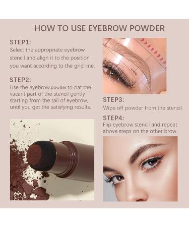 Eyebrow Stamp Stencil Kit - 10 Reusable Stencils, 2 Spiral Brushes - Light Brown - Buy Online on GoSupps.com