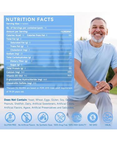 9 YOUNG-BASIC Glucosamine Chondroitin with Calcium + Vitamin D3, 4 in 1 Health Supplement for Joint Repair, Nourishment, strengthening and Reinforcement, Sugar Free Vegan, 90 Tablets Orally - Buy Online on GoSupps.com