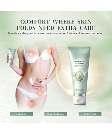 2PC Intertrigo Cream Skin Fold Care & Chafing Support Cream with Zinc Oxide & Undecylenic Acid Non-Steroid Formula to Soothe Irritated Skin & Reduce Moisture and Friction - Buy Online on GoSupps.com