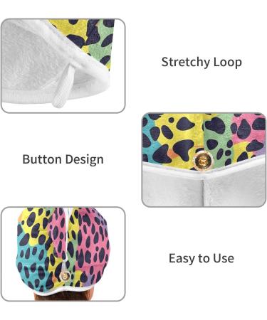 Buy Colored Leopard Hair Towels - Super Absorbent Quick Dry Hair Turbans for Women | 2 Pack - Buy Online on GoSupps.com