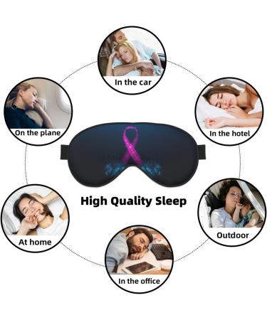 Adjustable Pink Ribbon Awareness Sleep Mask | Soft Double-Sided Eye Covers for Better Sleep | Reduce Eye Edema & Enhance Comfort - Buy Online on GoSupps.com