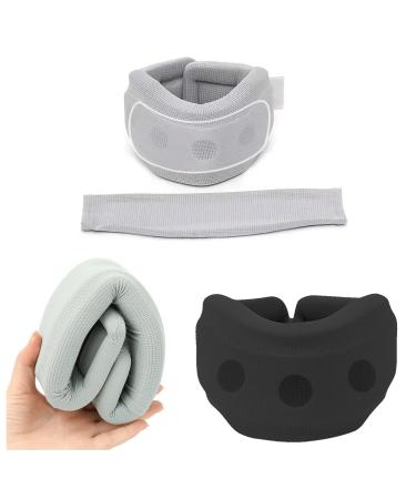 Minzhi 2-Piece Neck Bandage & Pain Relief Set | Adjustable Socket Break | Comfort & Support for Men & Women (Gray + Black) - Buy Online on GoSupps.com