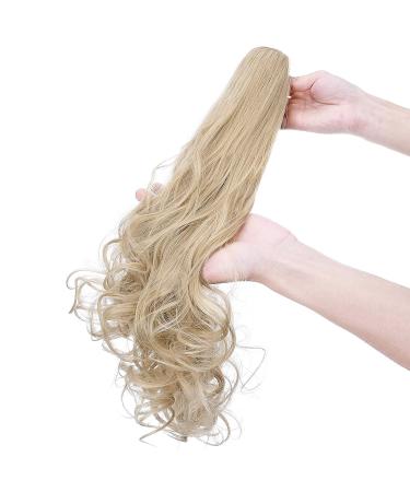 45cm Heat Resistant Ponytail Extension - Ash Blond Mix & Bleach Blonde - Smooth & Wavy Styles - Clamp Hair Braid for Effortless Style - Buy Online on GoSupps.com