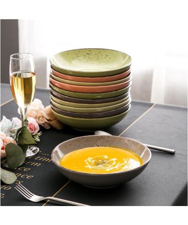 Dishes 4/8/12 Piece 4 Colors Vintage Stoneware Ceramic Soup Plate Set Snack Salad Fruit Deep Dish Set (Color : 4pcs) (12pcs) - Buy Online on GoSupps.com