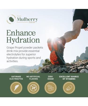 Powder Drink Mix Packets Grape Flavor 2 Pack Bundle Includes Propel With Vitamin Electrolyte And Zero Sugar With 16.9 OZ Collapsible Water Bottle For Sports Hydration By The Mulberry Shop - Buy Online on GoSupps.com