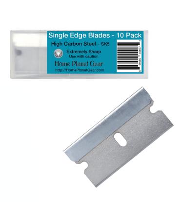 Single Edge Razor Blade 10 Pack - Straight Edge Razor - Ten Super Sharp Flat Blades in Convenient Storage Dispenser - Heavy Duty SK5 Oven Scraper Razor Tool Refills - Single Sided Blade - Easy Install - Buy Online on GoSupps.com