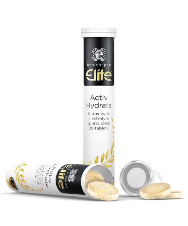 Healthspan Elite Activ Hydrate (40 Effervescent Tablets) | Citrus Twist Flavour | All Blacks Official Partner | Calcium Magnesium Potassium & Sodium | Hydrate & Replenish Minerals | Vegan