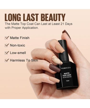 TOMICCA 15ML No Wipe Matte Gel Top Coat - Long Lasting DIY Nail Salon Finish - Buy Online on GoSupps.com